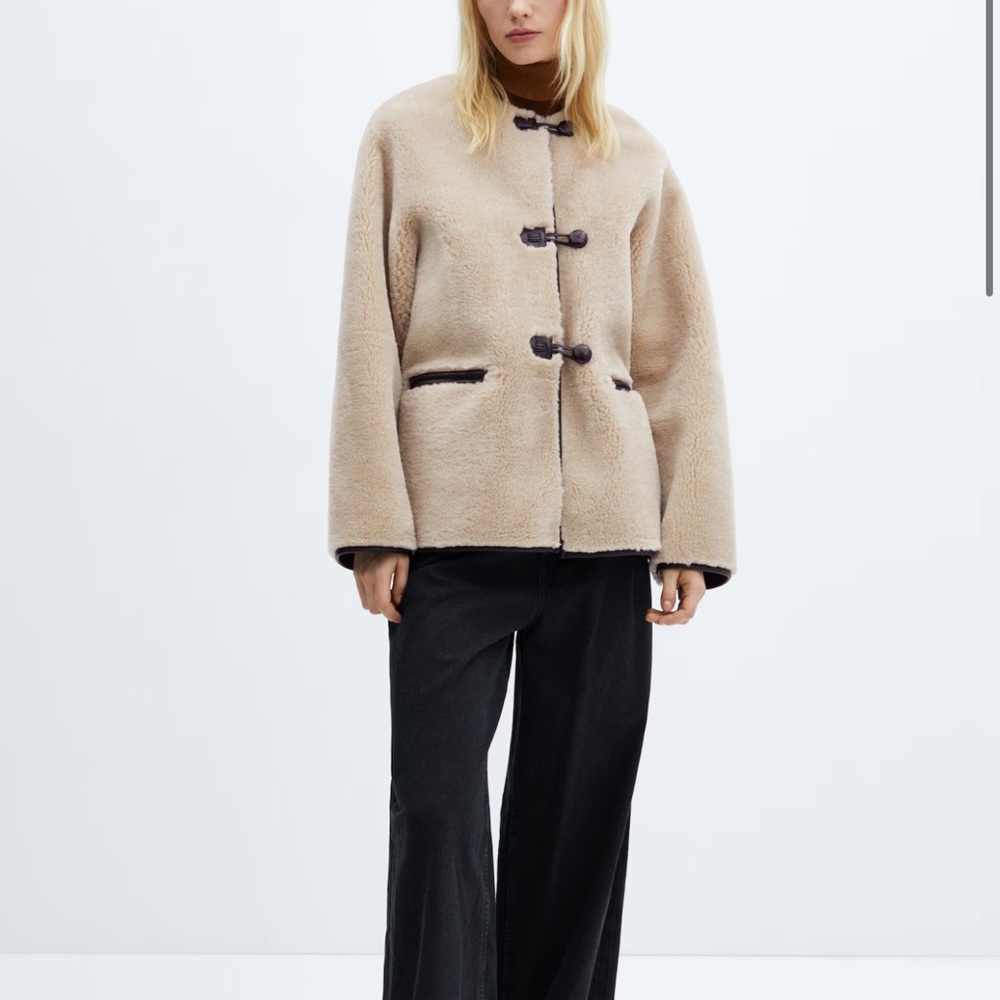 Mango Faux Shearling Coat - Picture 2 of 9